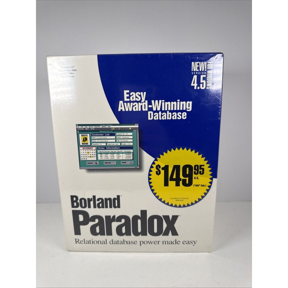 Borland Paradox V4.5 New/Sealed HTF